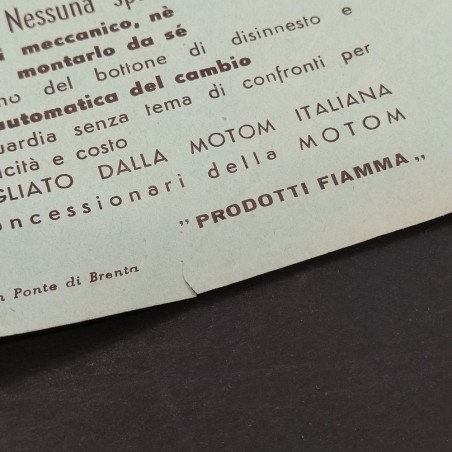 Borchure volantino Superfiamma disinnesto meccanico per MOTOM 48