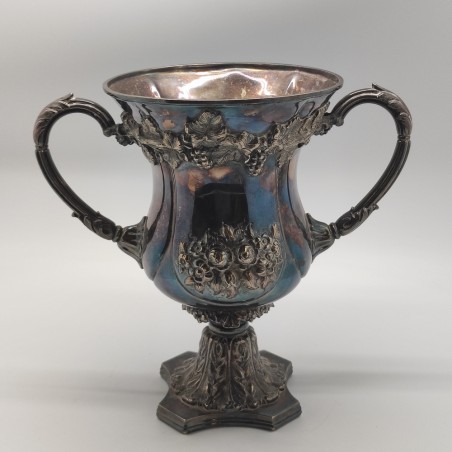 Coppa argento Sheffield a due manici epoca vittoriana 1865