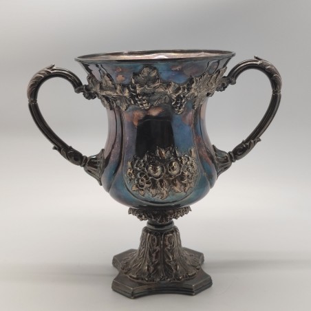 Coppa argento Sheffield a due manici epoca vittoriana 1865