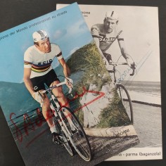 2 cartoline autografate ciclista Vittorio Adorni 2