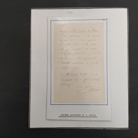 Lettera autografa Giuseppe Albini filologo latinista e politico