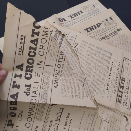 3 giornali: Avvenire di Tripoli anno 1933 e Corriere del Friuli anno 1911