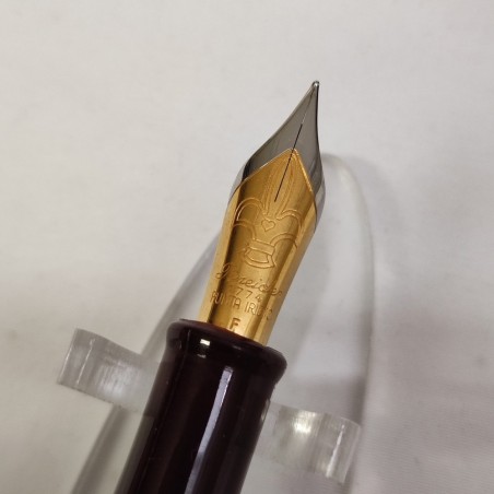 Penna stilografica Pineider fusto resina rosso bordeaux pennino bicolore nuova