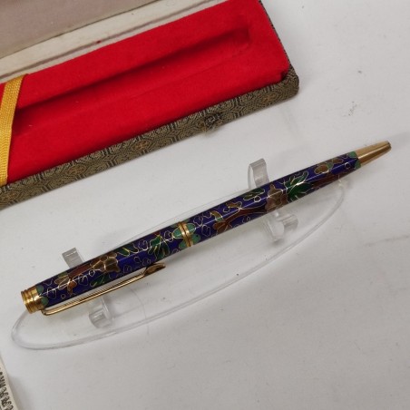 Penna a sfera Cloisonné di Pechino usata, refill secco, da sostituire