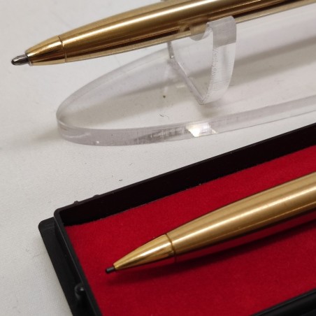 Coppia penna e portamina Paper Mate Mark IV in metallo giallo oro usate