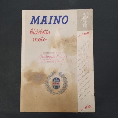 Catalogo biciclette moto Maino anni 60 - macchie e strappo centrale