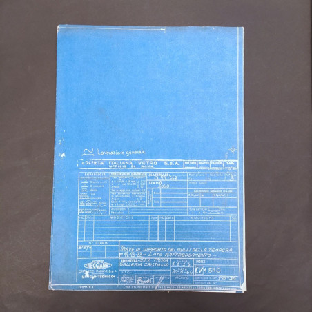 Eliografia blueprint Nuove Reggiane Officine Meccaniche 1964