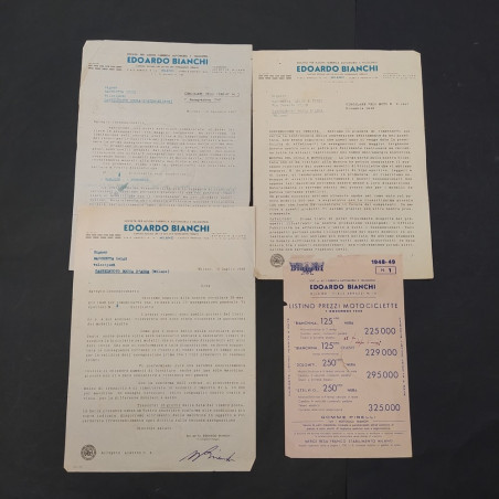 Lotto di 4 circolari ditta biciclette Edoardo Bianchi anni 40/50