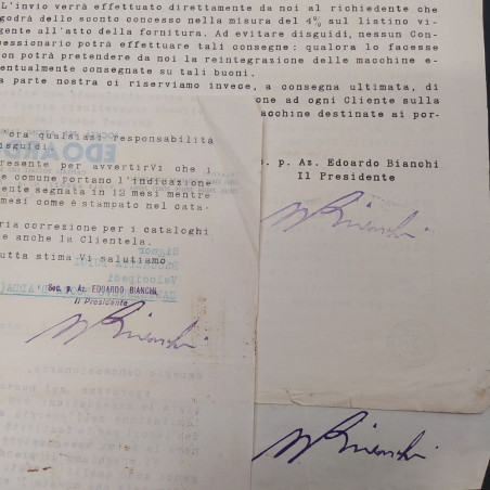 Lotto di 4 circolari ditta biciclette Edoardo Bianchi anni 40/50