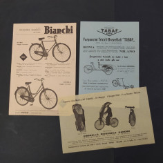 Lotto di 10 tra volantini, listini e cataloghi biciclette e accessori anni 40 2