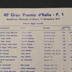 Volantino programma 48° Gran Premio d'Italia F1 Monza 1977 2
