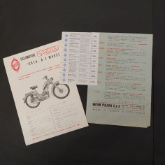 Lotto di 5 tra volantini, listini e fatture moto anni 50/60 2