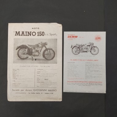 Volantino pubblicitario moto Maino 150 e Motoleggera Demm 125cc