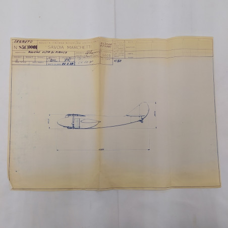 3 tavole eliografiche idrovolante Savoia Marchetti 1939