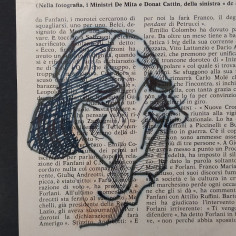 Caricature di Massimo Gorkij e Donat Cattin eseguite da Gio Testi di Fidenza 2