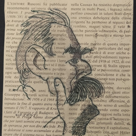 Caricature di Massimo Gorkij e Donat Cattin eseguite da Gio Testi di Fidenza
