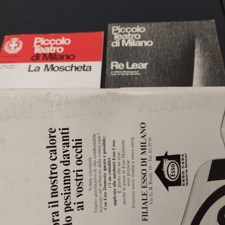 3 opuscoli spettacoli Piccolo Teatro di Milano anni 60/70