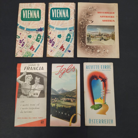 Lotto di 13 cataloghi pieghevoli Austria, tirolo e Francia anni 60/70