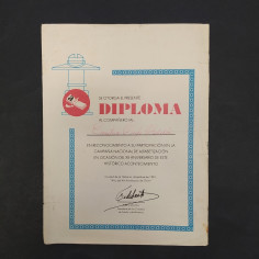 Diploma con autografo stampato Fidel Castro 1981