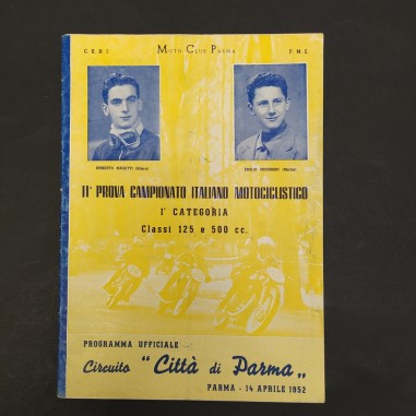 Moto Club Parma Programma II° Prova Campionato Italiano Motociclismo 1952