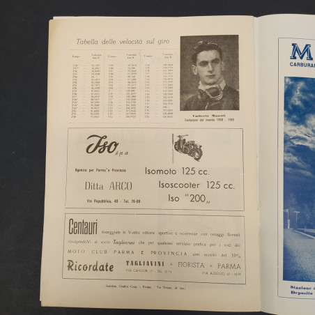 Moto Club Parma Programma Gran Premio Internazionale Motociclismo 1953