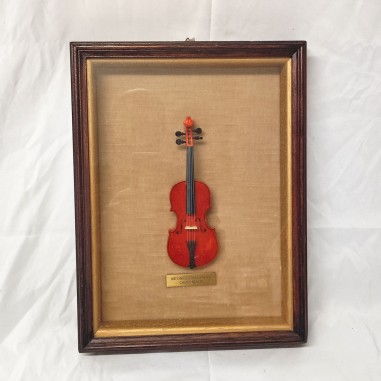 Modellino violino Stradivari l. 17,5 cm in quadro