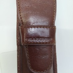 Portapenna porta matite in pelle Fraschini PTM Milano L. 17 CM 2