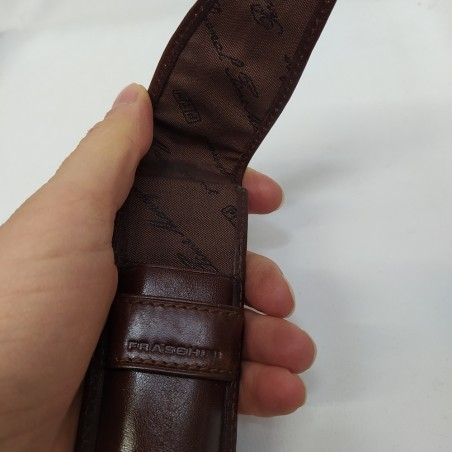 Portapenna porta matite in pelle Fraschini PTM Milano L. 17 CM