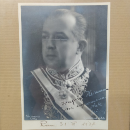 Foto origianale anno 1937 con nobile non identificato con dedica