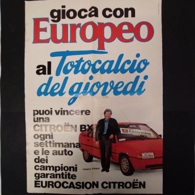 Manifesto Europeo Totocalcio Citroen testimonial Franco Baresi 50x70 cm