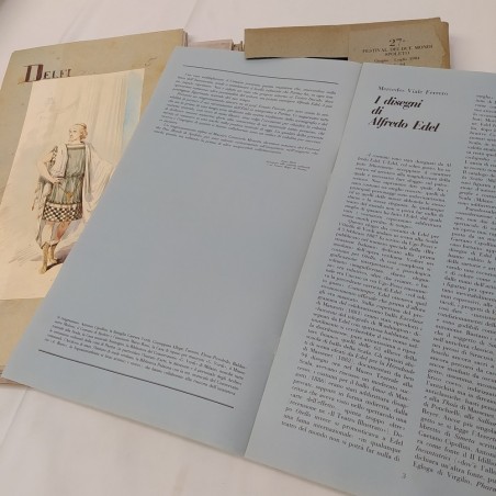 Cartella Comune di Parma 68 figurini inediti di Alfredo Edel 1984
