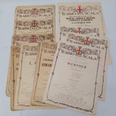 Lotto di 12 locandine originali Teatro alla Scala anni tra il 1928 e 1976
