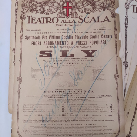 Lotto di 12 locandine originali Teatro alla Scala anni tra il 1928 e 1976