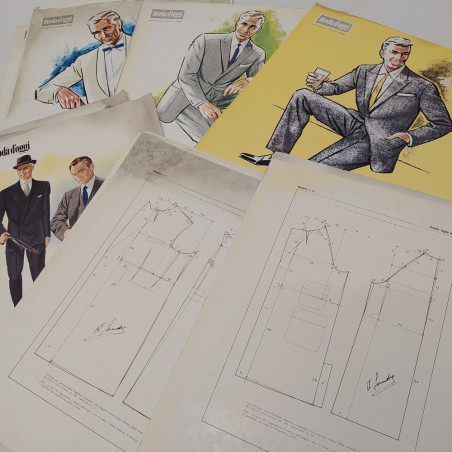 Lotto di 51 cartoncini pubblicitari promo abbigliamento anni 50/60