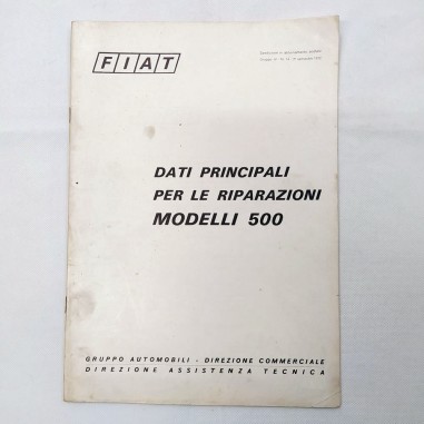 Fiat Fascicolo dati per le riparazioni modelli 500, 1972. Macchie di officina