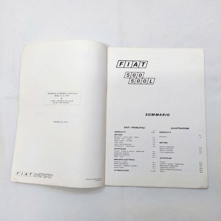 Fiat Fascicolo dati per le riparazioni modelli 500, 1972. Macchie di officina
