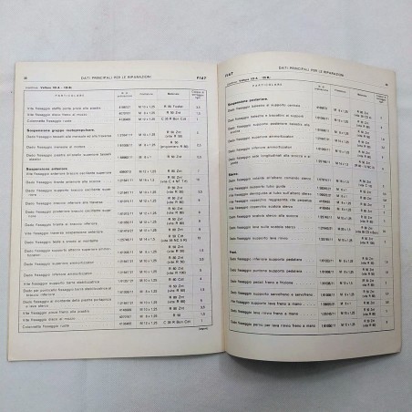 Fiat Fascicolo dati per le riparazioni, 1969. Macchie di officina