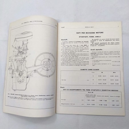 Fascicolo dati per le riparazioni modelli 600D, 1969. Macchie e ingiallimenti