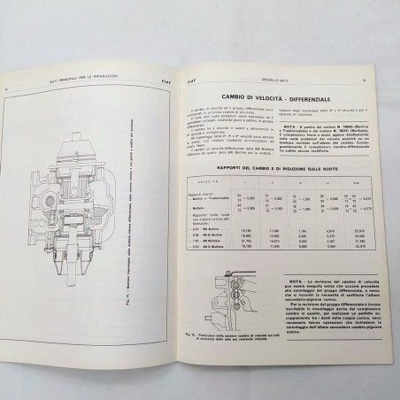 Fascicolo dati per le riparazioni modelli 600D, 1969. Macchie e ingiallimenti