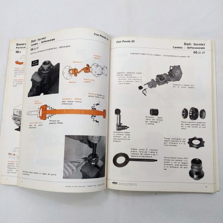 Libretto dati tecnici Fiat Panda 30-45, 1979. Ingiallimenti e macchie in coperti