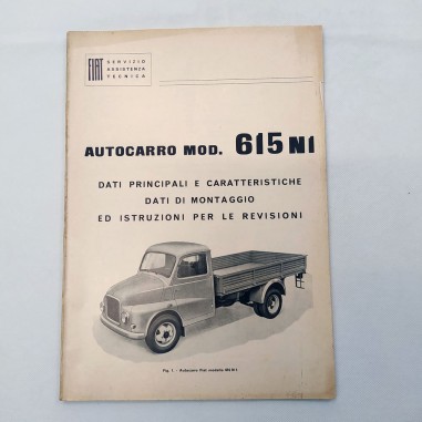 Dati e istruzioni per la revisione dell'autocarro Fiat 615N1, '61. Ingiallimenti