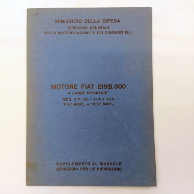 Supplemento manuale delle riparazioni Fiat 219B.000, 1970. Aloni