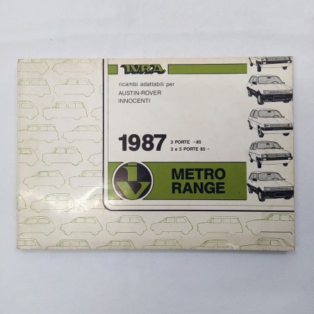 Catalogo ricambi I.V.R.A. adattabili per Austin-Rover Innocenti, Metro Range '87