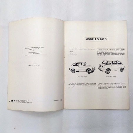 Fascicolo con dati per le riparazioni delle vetture Fiat 600D, 1969. Macchie