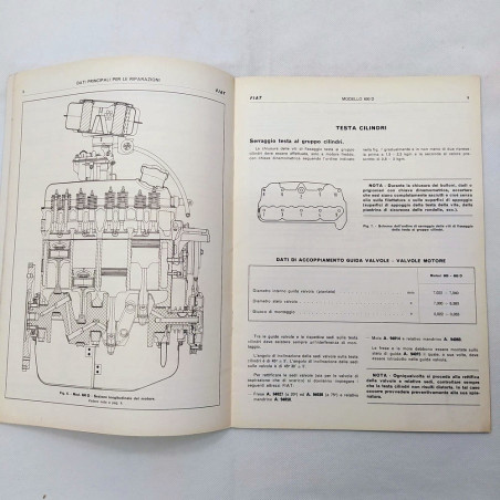 Fascicolo con dati per le riparazioni delle vetture Fiat 600D, 1969. Macchie