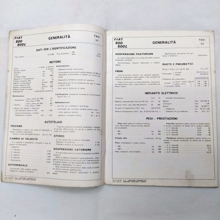 Fascicolo Dati per le riparazioni delle vetture Fiat 500, 1972. Macchie diffuse