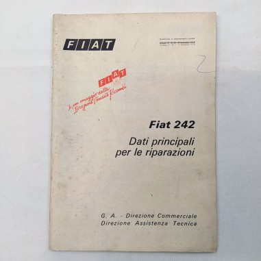 Fascicolo Dati per le riparazioni Fiat 242, 1975. Macchie di officina