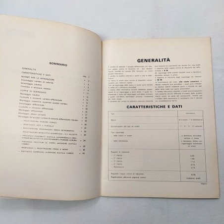 Libretto Cambio di velocità differenziale e riduttori per Fiat 242, 1975. Buono