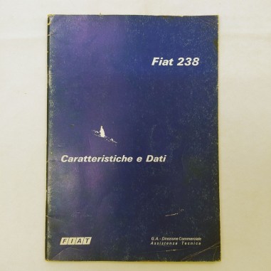 Libretto Caratteristiche e dati Fiat 238, 1976. Copertina con strappi e pieghe