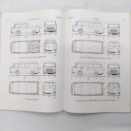Libretto Caratteristiche e dati Fiat 238, 1976. Copertina con strappi e pieghe